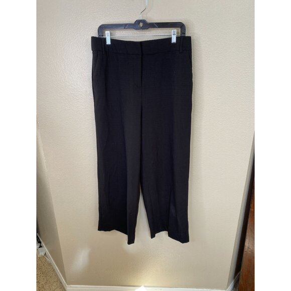 Amanda + Chelsea Womens Black Dress Pants Size 10 Nylon/Spandex Stretch Wide Leg - Picture 1 of 7